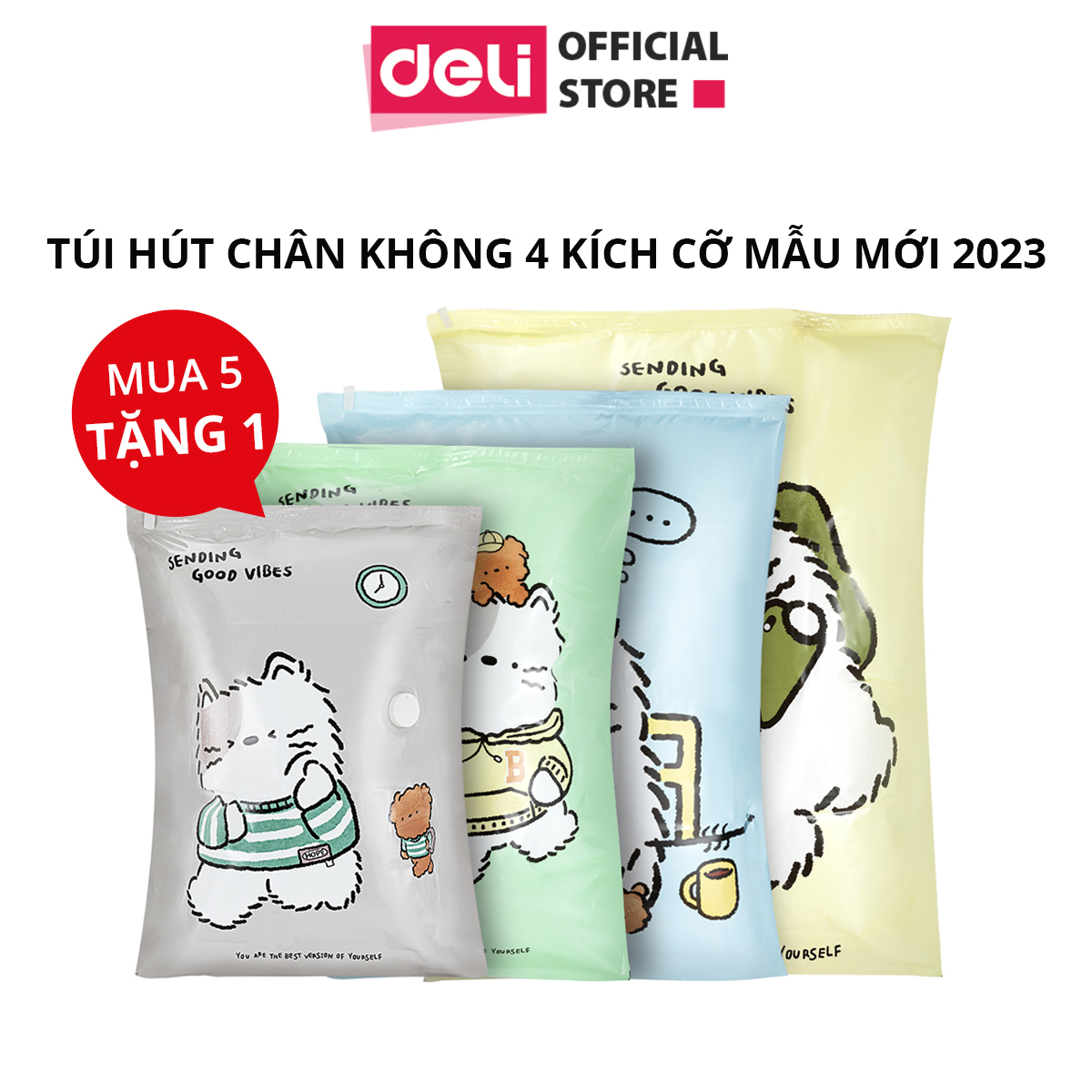 Túi Hút Chân Không Đựng Bảo Quản Quần Áo Chăn Màn du lịch cao cấp DELI chống nấm mốc, bụi bẩn, gọn gàng, dày dặn, bao hút chân không - VS570/VS577