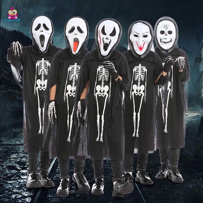 Áo xương kèm mặt nạ hoá trang HALOWEEN /trang phục HALOWEEN áo thần chết hoá trang cosplay