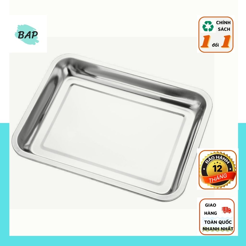 Khay inox đựng thức ăn 20x30
