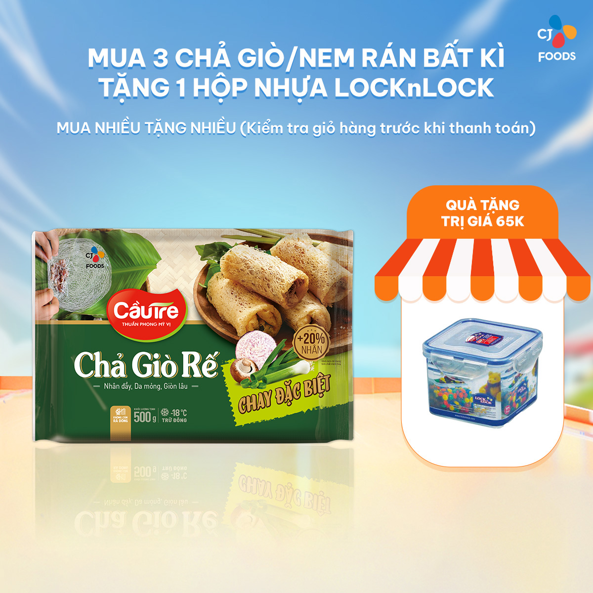 [HCM & HN] Chả giò rế Cầu Tre 500g (nhân Chay/ nhân Hải sản)