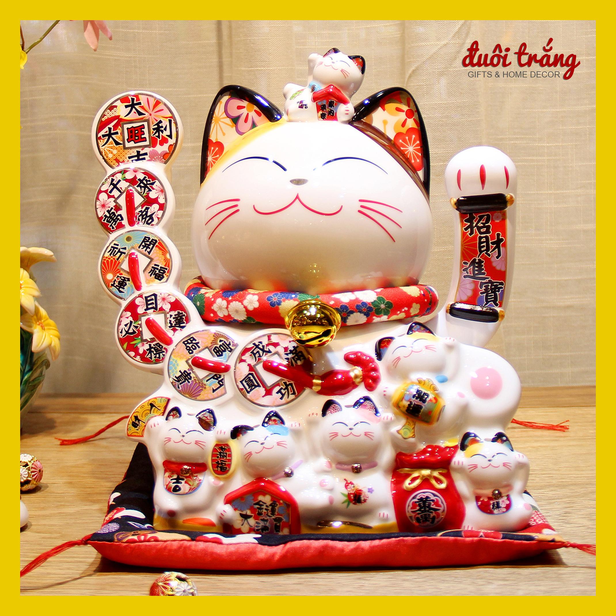 Mèo Thần tài Vẫy tay Mã 9/6 Đại Cát Đại Lợi 30cm