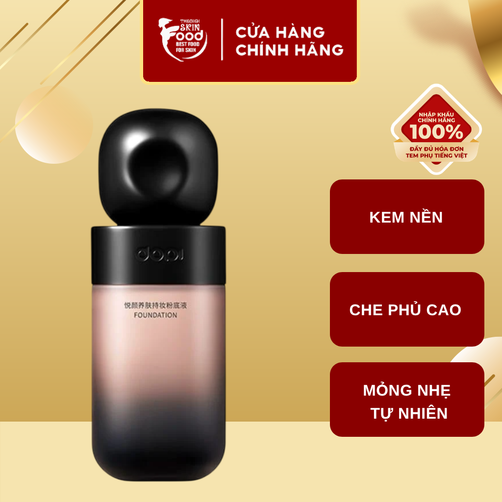 Kem Nền Dopi Che Phủ Cao, Lâu Trôi, Mỏng Nhẹ Tự Nhiên Radiant Skin-Nourishing Long-Wear Foundation 35ml ThegioiSkinfood