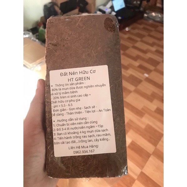 500 - 600gr Đất Trồng Cây Viên Nén Xơ Dừa 100% Hữu Cơ Gọn Nhẹ Tiện Lợi