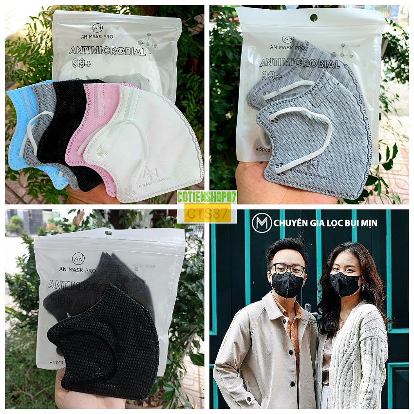 Combo 10 túi 50 cái Khẩu trang N99 6d An Mask Pro