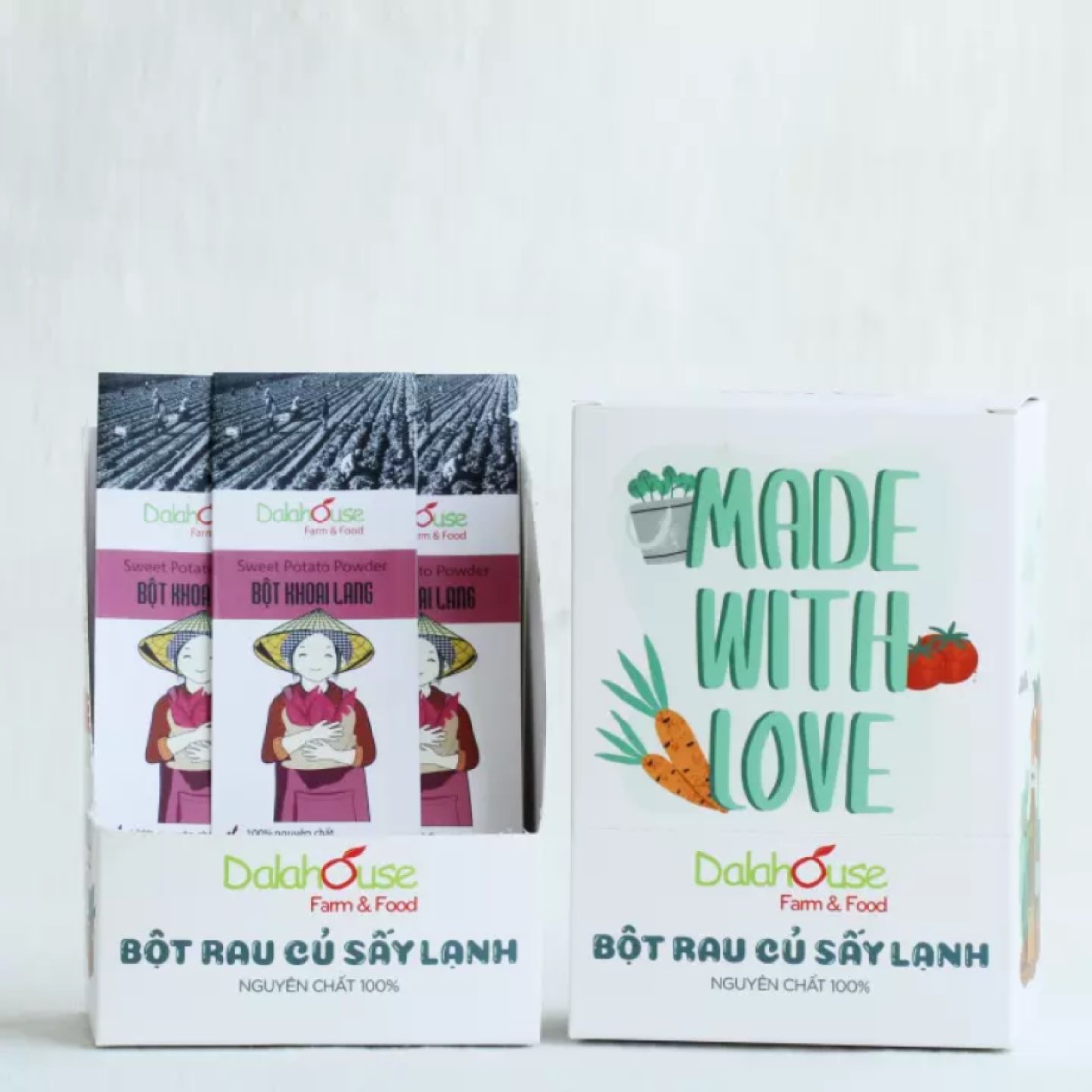 Bột khoai lang tím sấy lạnh Dalahouse gói 10gr - Bột rau củ tạo màu, bột rau hữu cơ cho bé ăn dặm