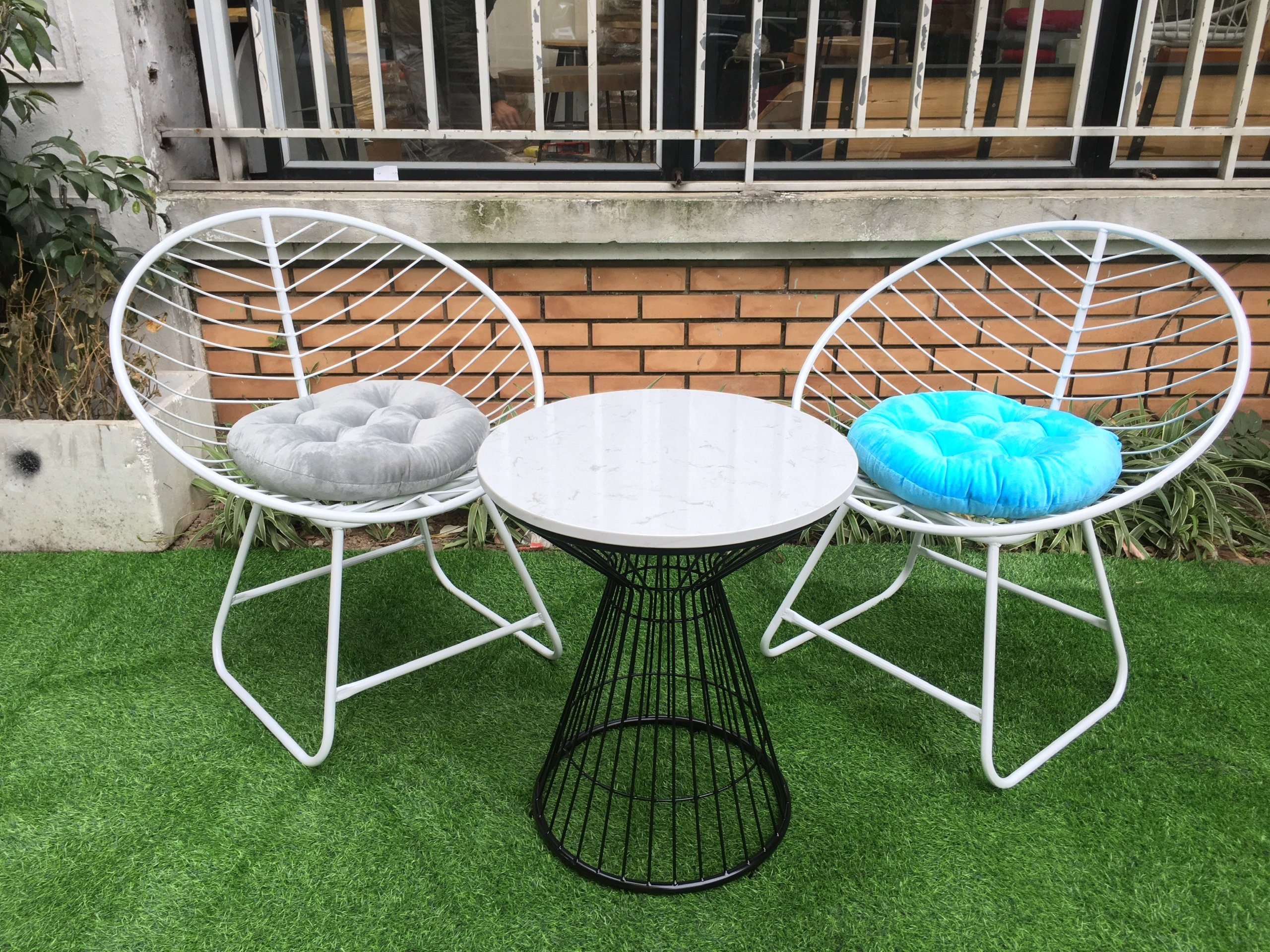 Ghế sắt ban công | Ghế nón sắt| Ghế nệm | Ghế ngoài trời | Ghế Sắt - HPGSCF 02