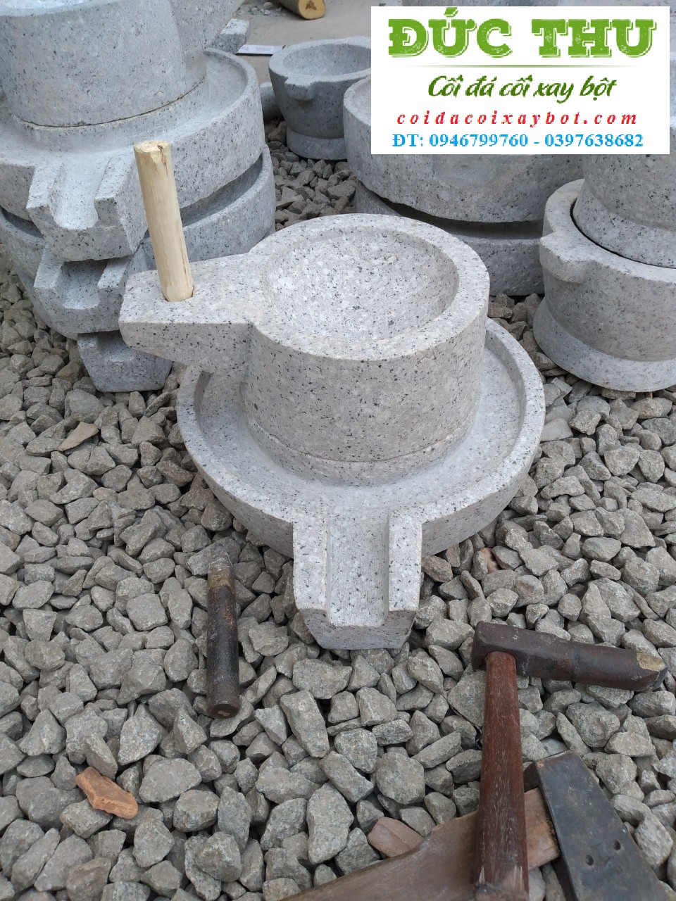 Cối đá xay bột gạo nước, gạo khô, đậu nành, bột trà, bột mè...đường kính 22CM