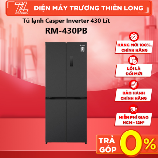 Tủ lạnh Casper Inverter 430 Lít RM-430PB - [HCM] [Trả Góp] - Tủ lạnh Multi Door 4 cửa hiện đại, sang trọng - GIAO HÀNG TOÀN QUỐC - NGOÀI HCM TÍNH PHÍ