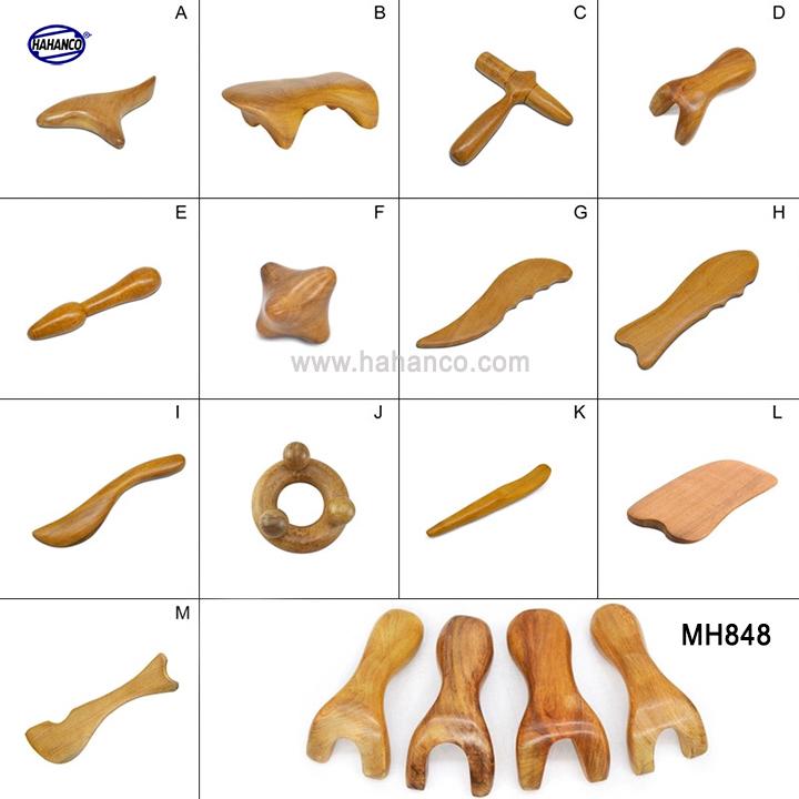 COMBO bộ 13 Dụng Cụ day ấn Huyệt Mát xa toàn thân kiểu Thái bằng gỗ thơm - HAHANCO - MH848