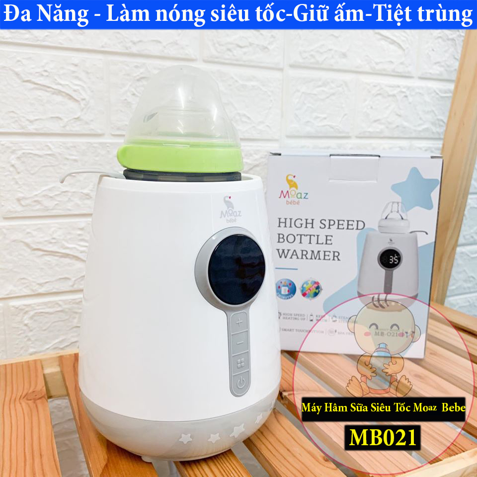 [HCM][ SIÊU SALE ] Máy Hâm Sữa Siêu Tốc Và Tiệt Trùng Moaz Bébé MB-021 Cao Cấp Đa Chức Năng-Hâm Sữa-Giữ Ấm-Tiệt Trùng Khoang Hâm Bình Sữa Rộng Chịu Nhiệt Tốt Nút Bấm Cảm Ứng Siêu Bền Tiện Lợi Mang Theo Dễ Vệ Sinh BH 12 TH