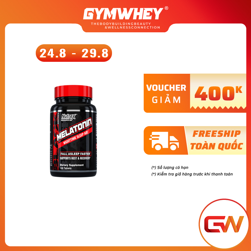 Viên uống nutrex melatonin 5mg 100 viên - hỗ trợ giấ c ngủ, g i ả m c ă ng t h ẳ n g