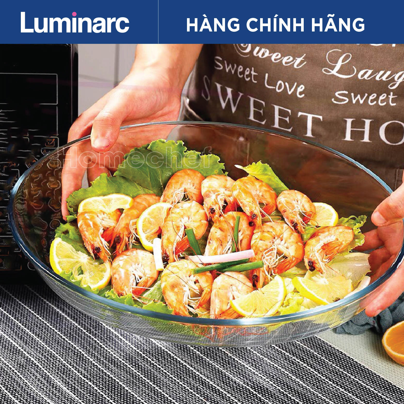 Khay nướng thủy tinh Luminarc Multi One Oval J1339 35x27cm, dùng an toàn trong lò vi sóng, lò nướng và máy rửa bát