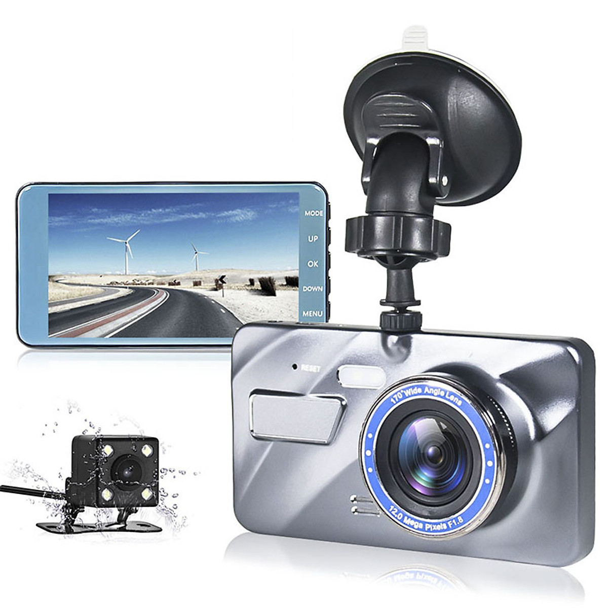 [ LỖI 1 ĐỔI 1 ] Camera Hành Trình A10 Kèm Camera Lùi 12 Megapixcel  Cao Cấp FHD 1080P Đêm Sắc Nét, Màn Hình 4,0 inch, Góc Rộng 170 Độ, Chức Năng ADAS Cảnh Báo Làn Đường, Cảm Biến Chuyển Động, Hỗ Trợ Phát Lại... BH 12 THÁNG