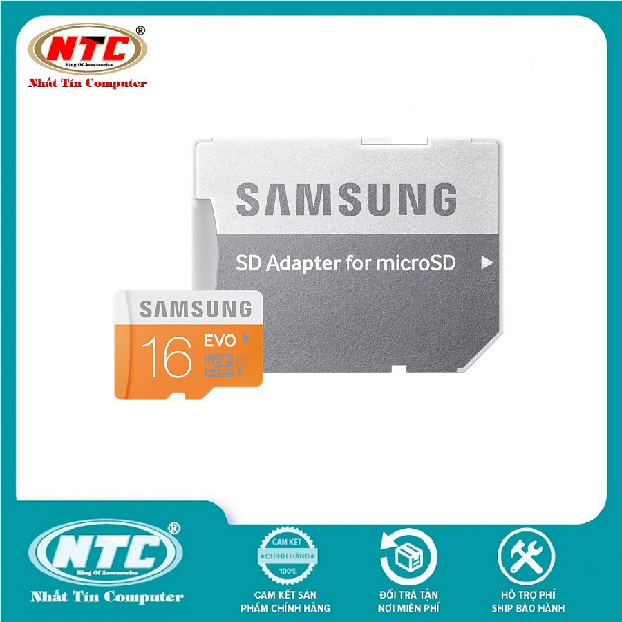 Thẻ nhớ microsdhc samsung evo 16gb uhs-i u1 80mb/s kèm adapter - nhất tín computer