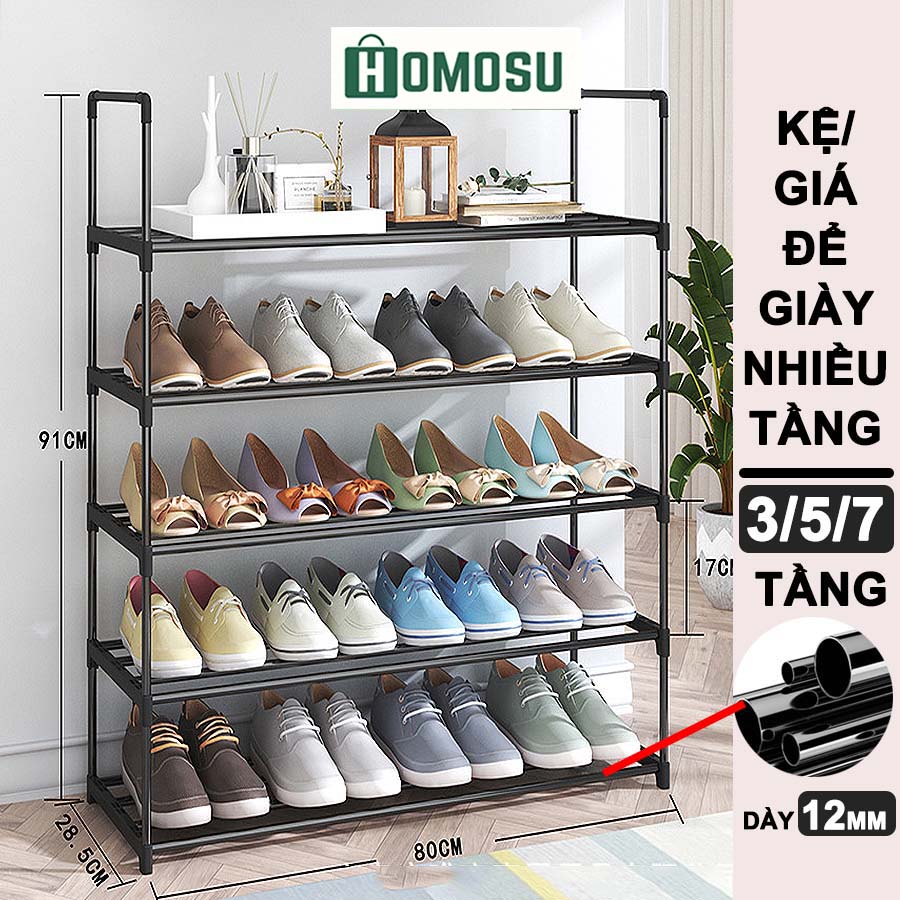 Giá để giày 5 tầng chắc chắn, kệ đựng giày dép nhiều tầng cao cấp siêu bền fh03-7