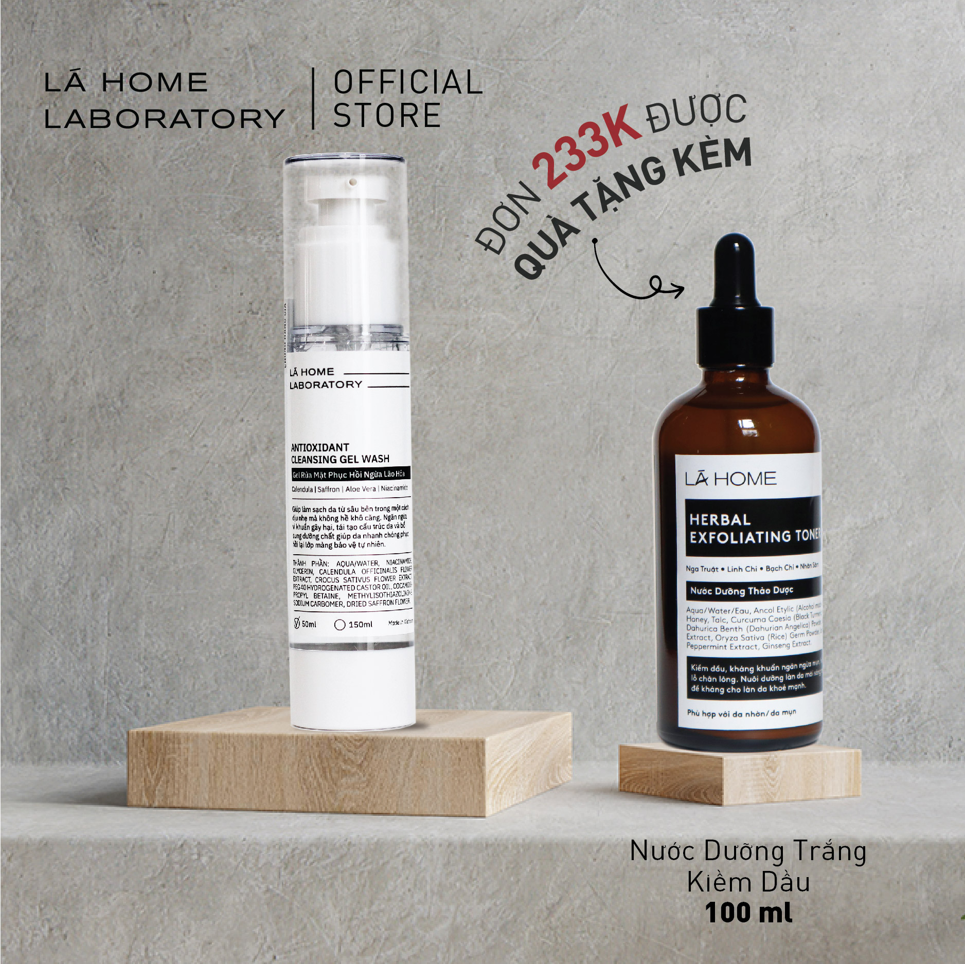 Gel rửa mặt phục hồi & ngăn ngừa mụn - antioxidant cleansing gel wash lá home