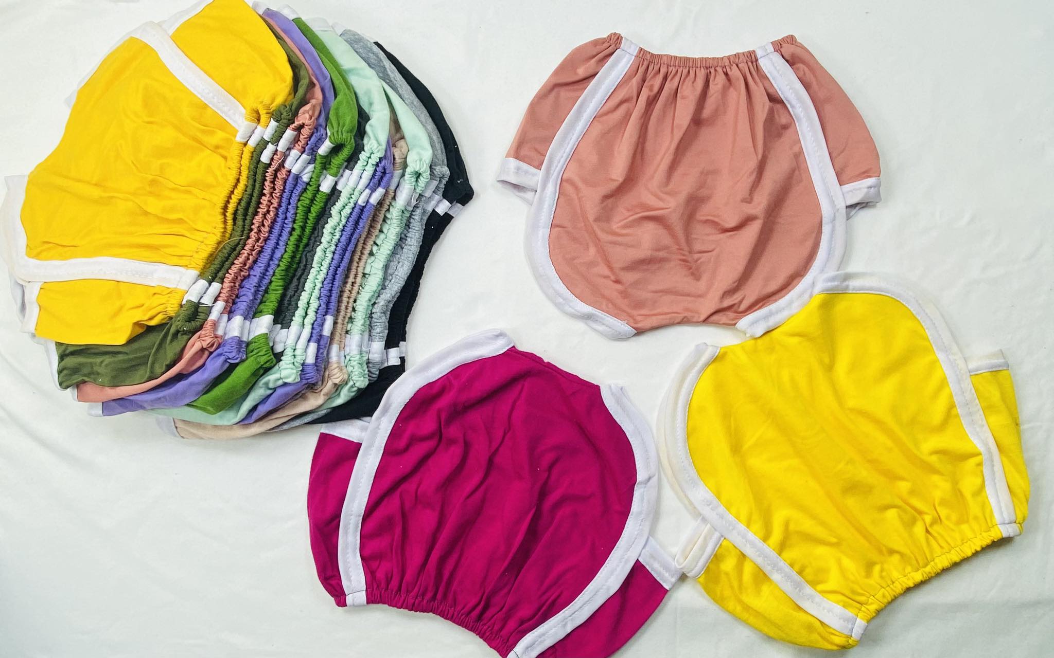 Set 10 quần chục đùi quần bí cho bé chạy viền thể thao siêu cưng chất vải cotton mỏng mềm mát