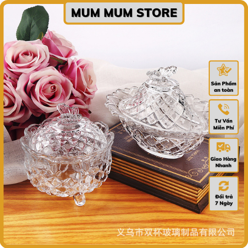 Hủ Thủy tinh đựng bánh kẹo, mứt, hạt dưa, hướng dương 5 kiểu dáng - Thương hiệu Đài Loan