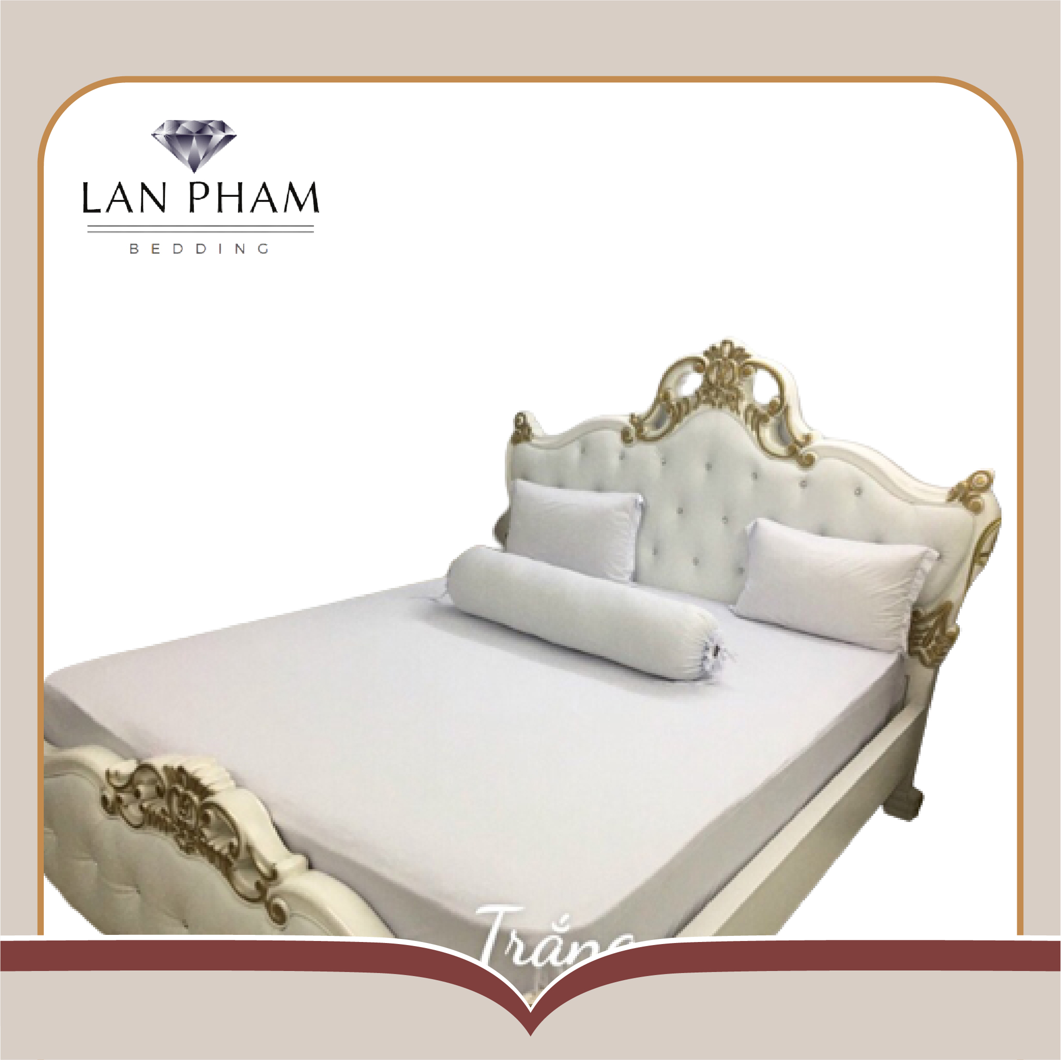 Trọn Bộ Chăn Ga Gối Thun Lạnh Hàn Quốc Lan Phạm Bedding - Màu Trắng