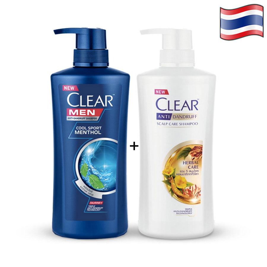 1 dầu gội clear men và 1 clear thảo dược 400ml/chai
