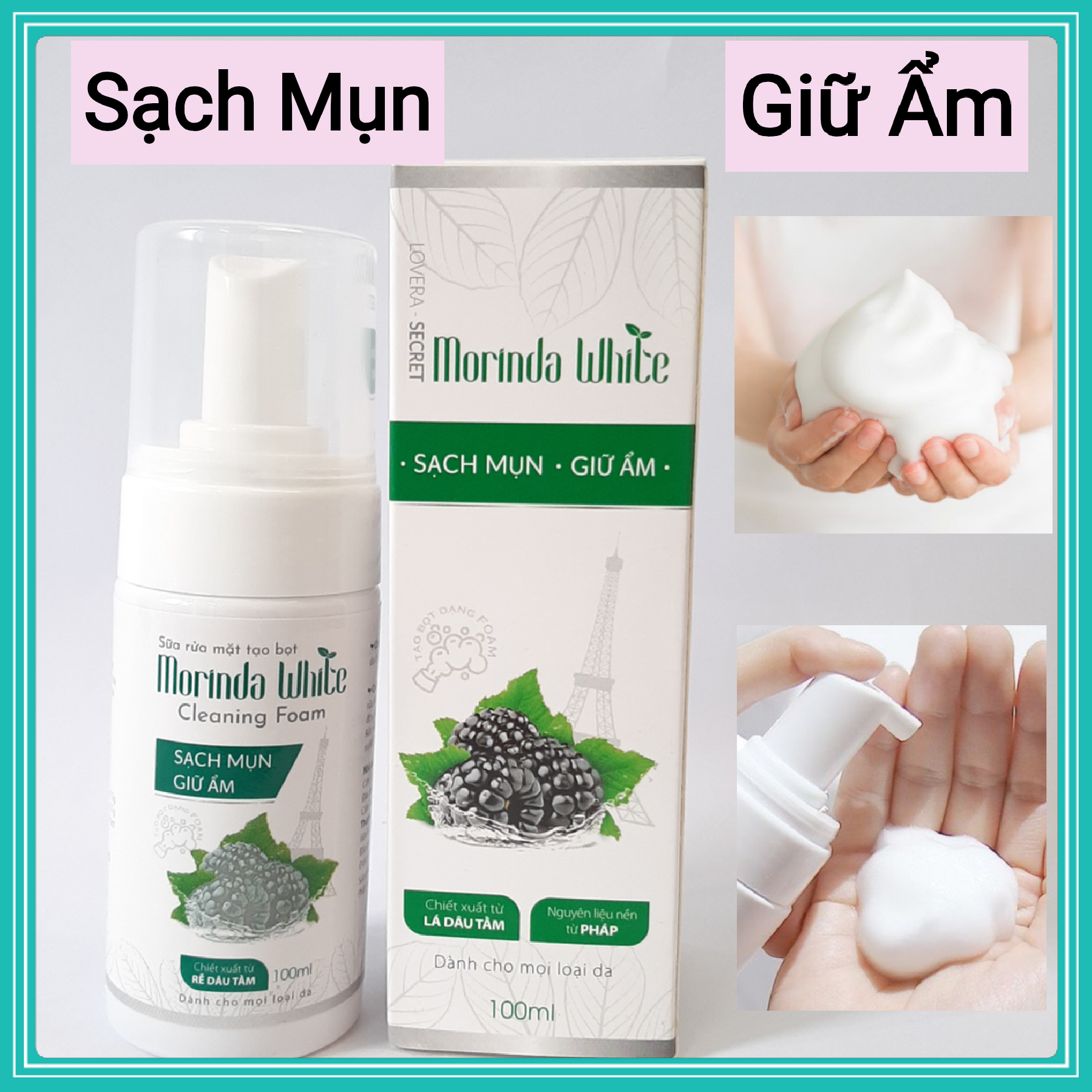Sữa rửa mặt Morinda White sạch mụn giữ ẩm 14 ngày trắng sáng