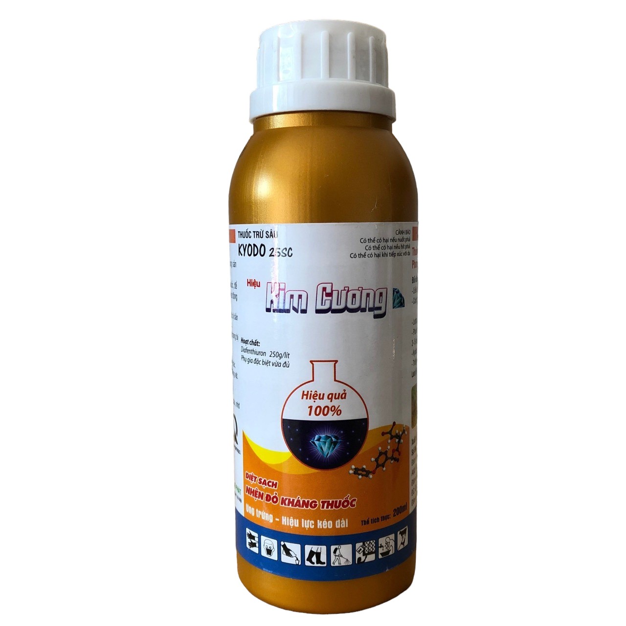 thuốc đặc trị nhện đỏ Kim Cương; thuốc trừ nhện đỏ trên cây hoa, cây cảnh, cây ăn trái, phun được thời kỳ ra hoa; chai 200 ml