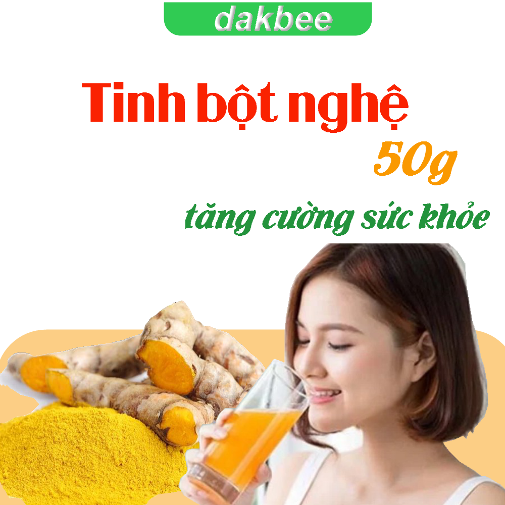 50gr TINH BỘT NGHỆ NGUYÊN CHẤT DAKLAK, hỗ trợ giảm đau dạ dày, hỗ trợ tiêu hóa, làm mịn da, tăng cường sức đề kháng cơ thể