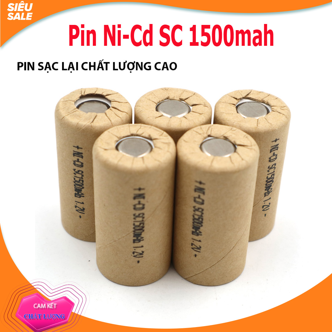 Pin sạc Ni-Cd SC 1500mAh, Pin sạc 1,2V - Pin chuyên dụng cho máy khoan, dụng cụ điện cầm tay (Pin 43mm)