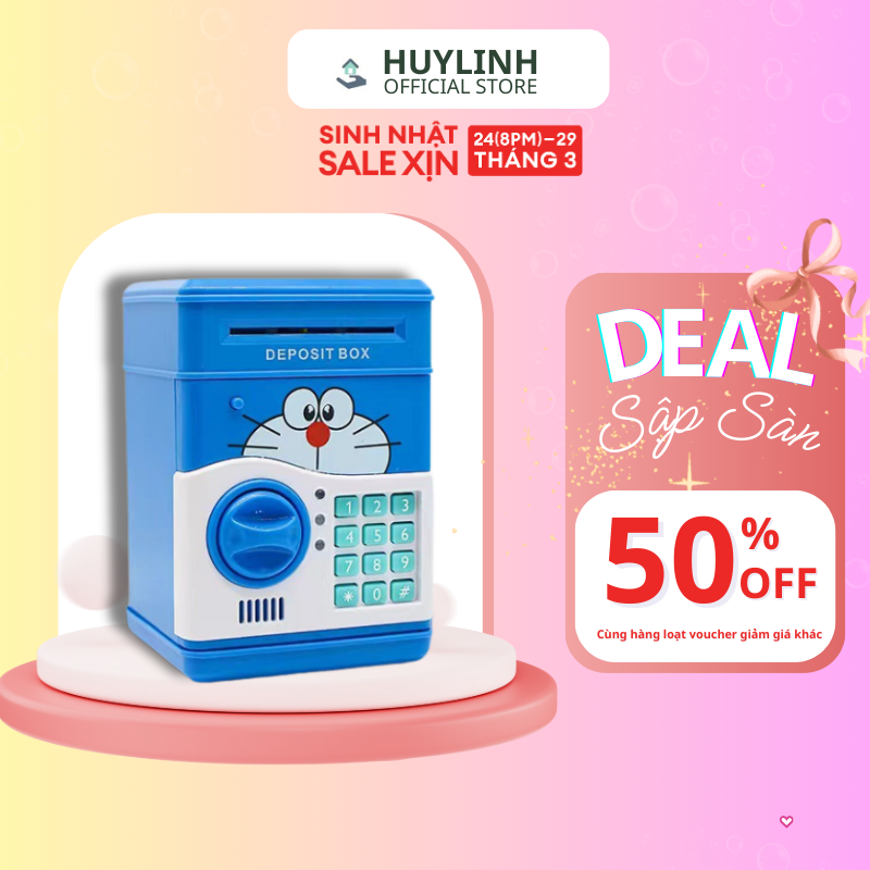 Két sắt mini thông minh tiết kiệm tiền cho bé, đồ chơi thông minh cho bé, két sắt thông minh, Huy Linh