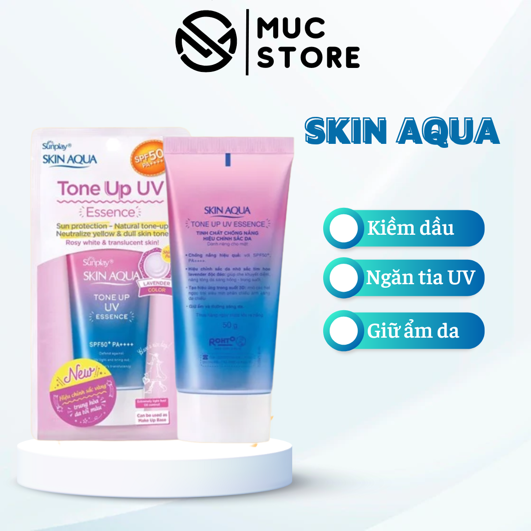 Sữa chống nắng nâng tông dành cho da dầu/hỗn hợp Sunplay Skin Aqua Tone Up UV Milk Lavender SPF50+ PA++++  sữa chống nắng skin aqua skin aqua chống nắng