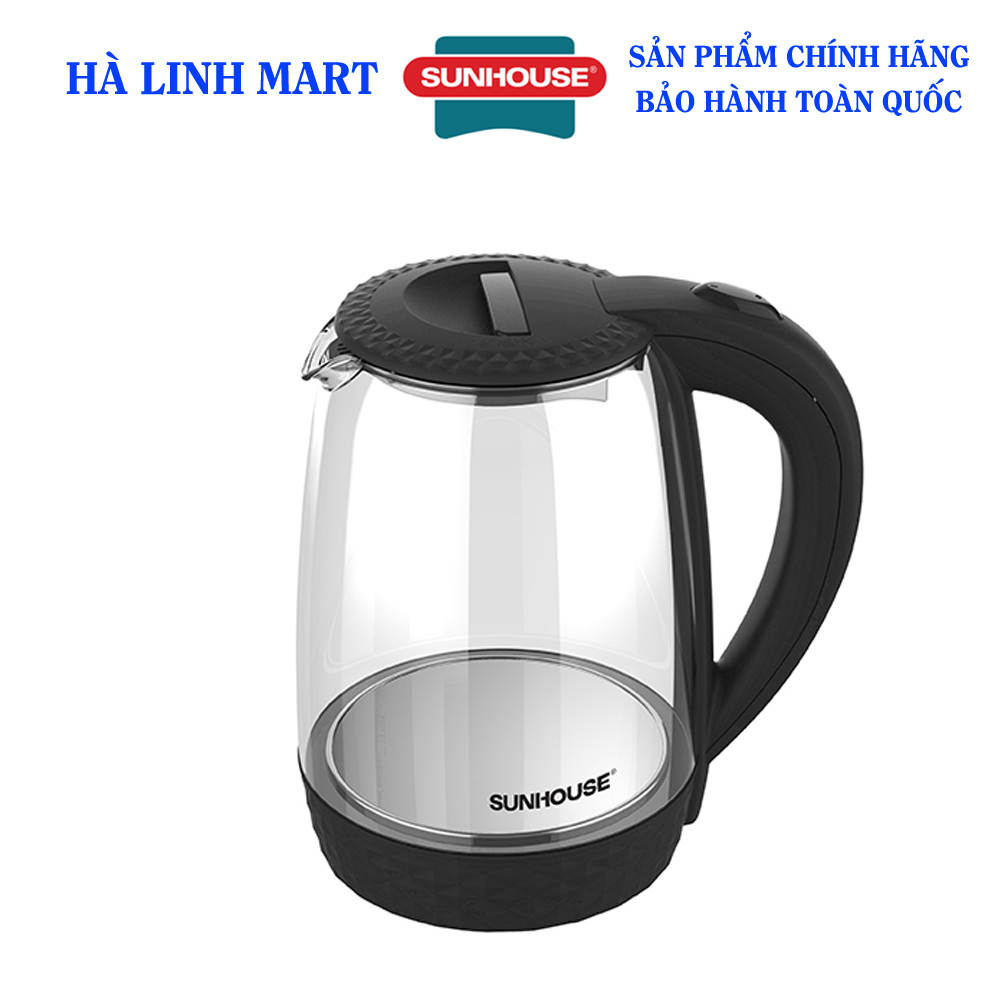 Ấm siêu tốc thủy tinh Sunhouse SHD1215 - Ấm siêu tốc Sunhouse -  Ấm siêu tốc chính hãng - BÌnh siêu tốc thủy tinh - Ấm đun nước siêu tốc - Bảo hành 12 tháng