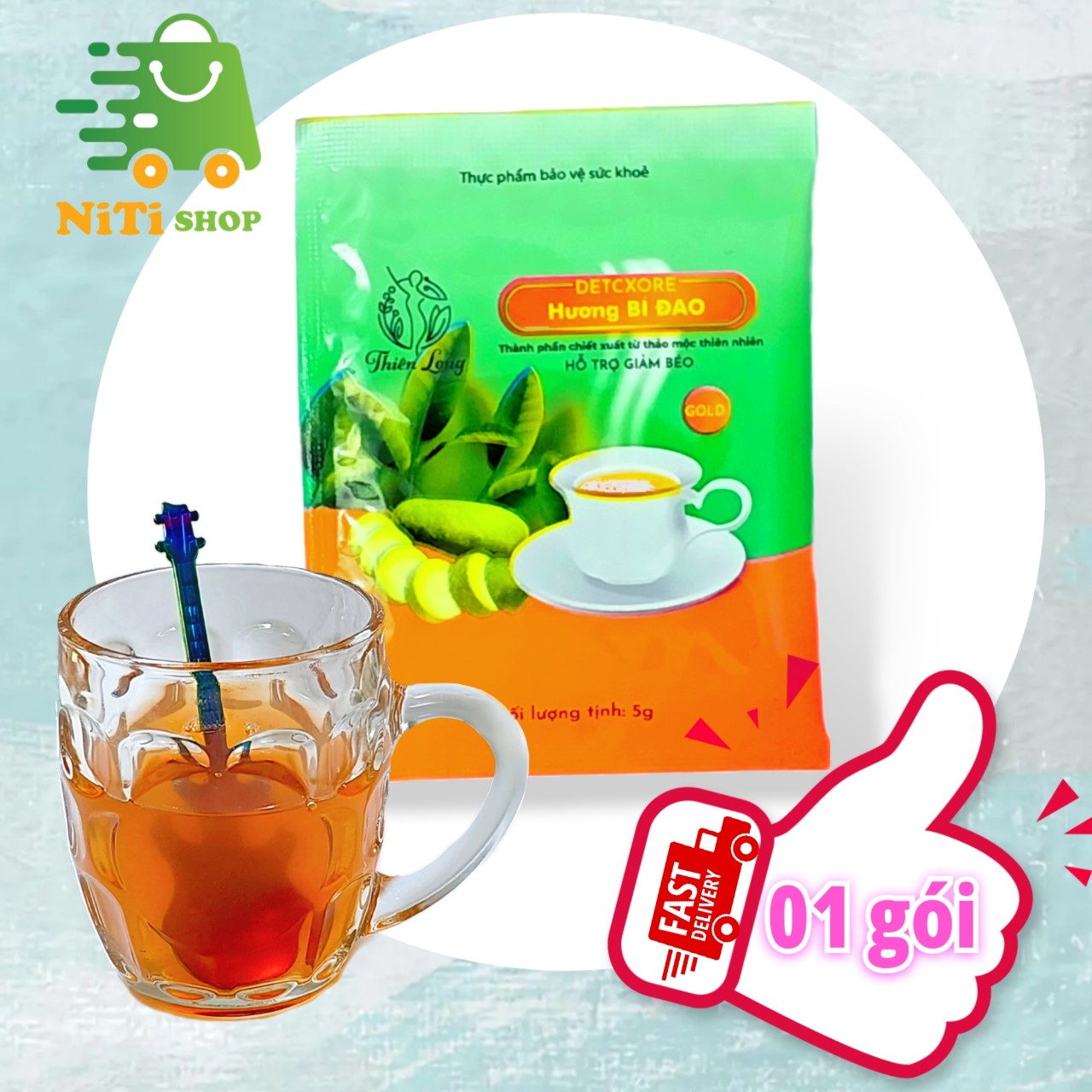 [ 01 gói ]  Trà giảm cân bí đao detox NiTishop bí đao giảm cân nhanh trà giảm cân cốt bí xanh