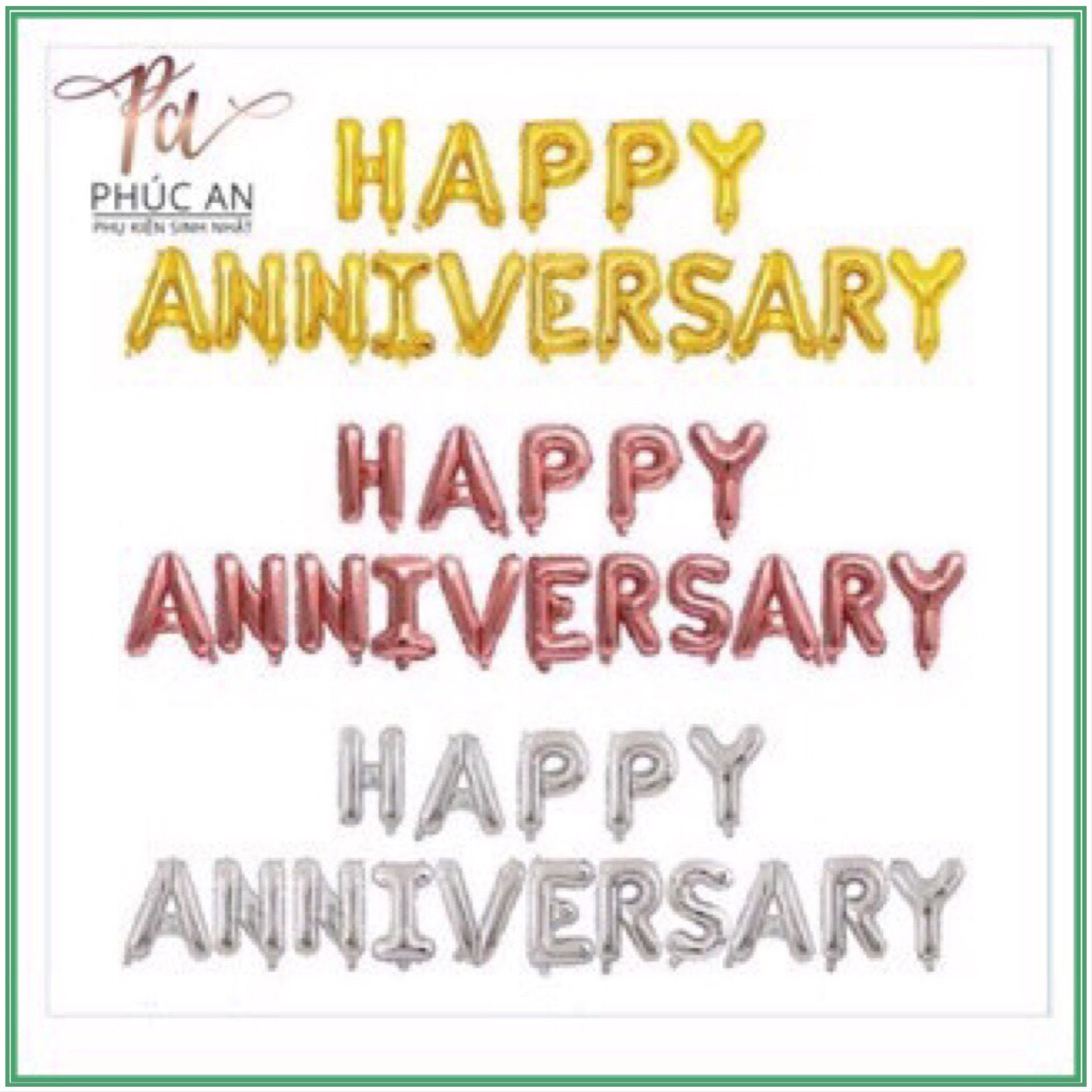 Bóng kiếng happy anniversary kỷ niệm ngày cưới