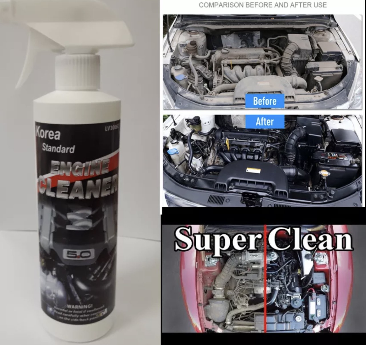 Dung Dịch vệ sinh động cơ ô tô Korea Engine cleaner 500ml