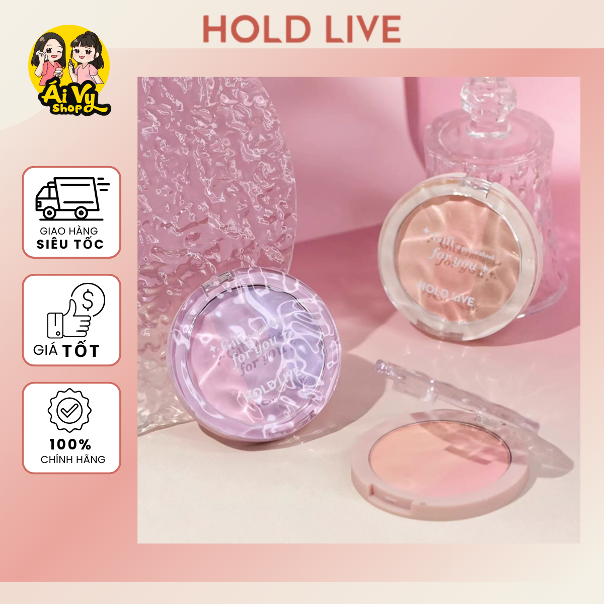 Phấn Má Hồng 3 Màu HOLD LIVE Light Shadow Gradient HL647 - HOLDLIVE