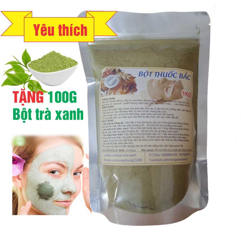 1kg bột tthuốc bắc - tặng 100g bột trà xanh.