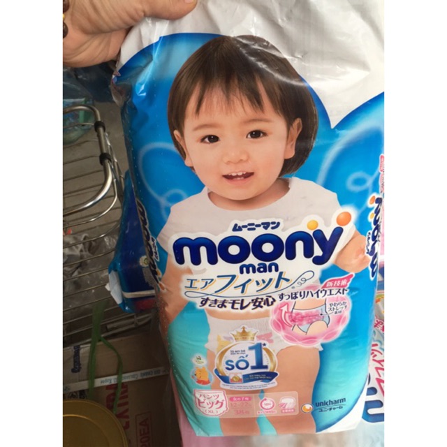 Bỉm Moony quần bé trai,gái XL38(12-17kg)