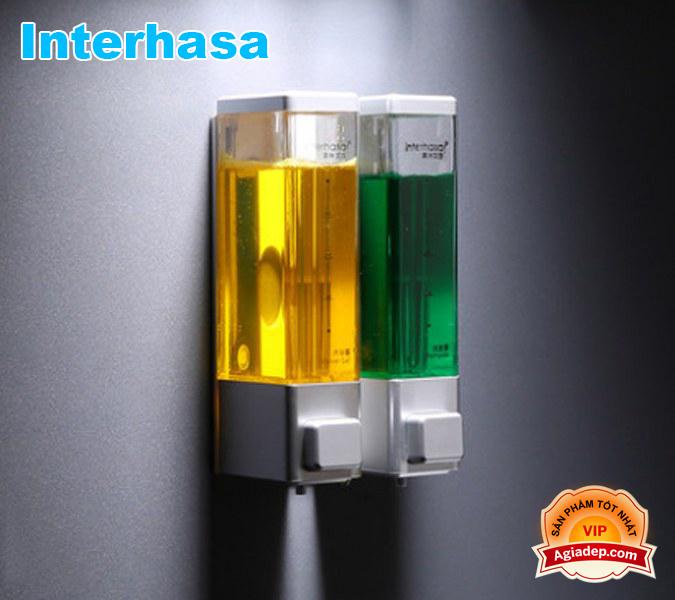 Bộ 2 hộp đựng sữa tắm nước rửa tay xà phòng dầu gội nhà vệ sinh cao cấp Hàn Quốc Intehasa cho khách sạn toà nhà v.v