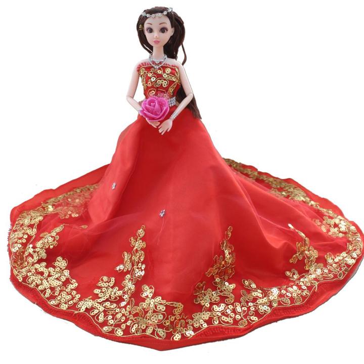 Búp bê cô dâu 3d cao cấp 35cm thướt tha minidoll