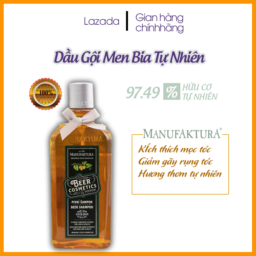 Dầu Gội Men Bia Chống Rụng Kích Thích Mọc Tóc Manufaktura - 320ml