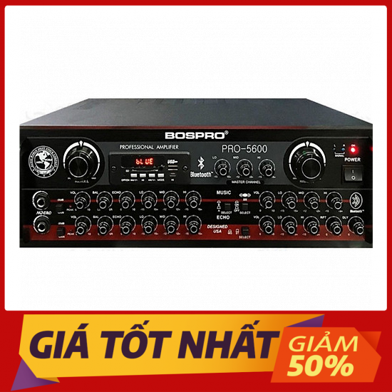 Amply bluetooth karaoke nghe nhạc âm thanh chuẩn bospro pro-5600