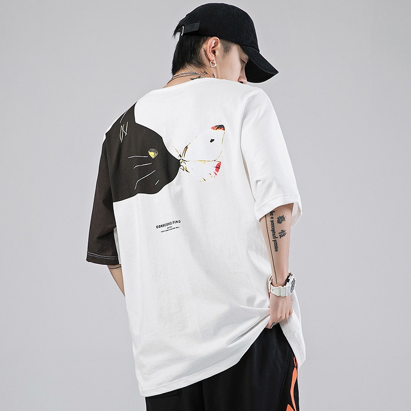 Áo thun nam nữ b&w cat t-shirts