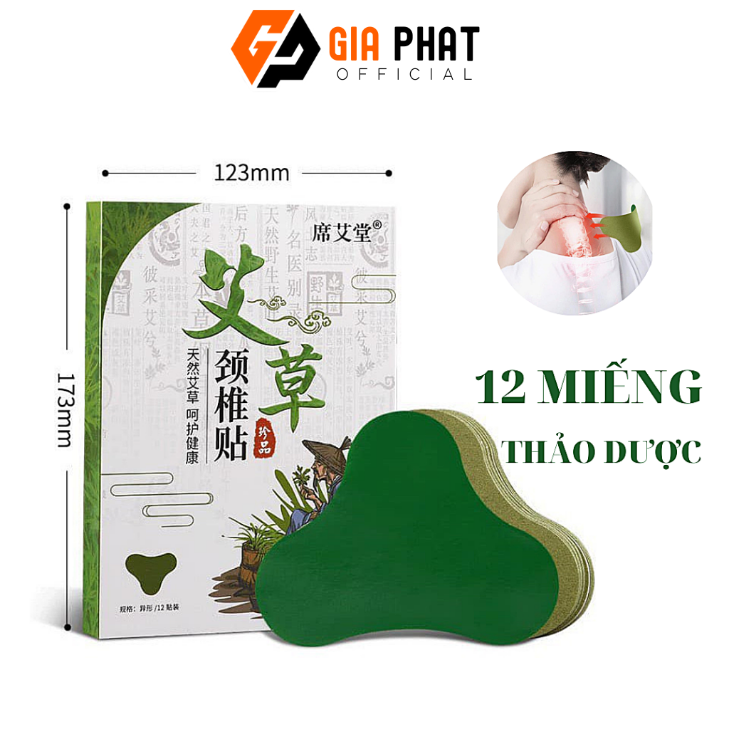 12 miếng dán ngải cứu giảm đau cổ vai gáy, giảm nhanh các triệu chứng đau khớp gối, đau lưng, đau đầu