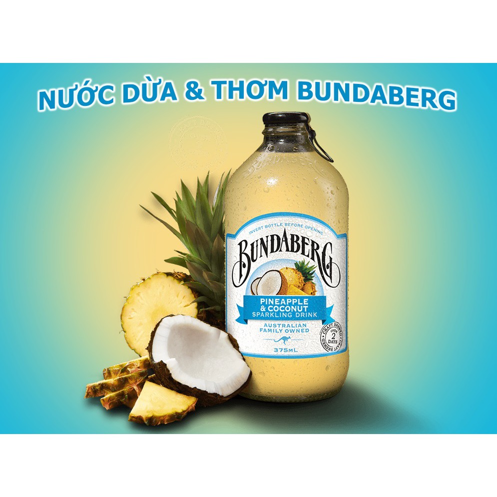 [HCM]Nước Trái Cây Bundaberg Dừa & Dứa  375ml