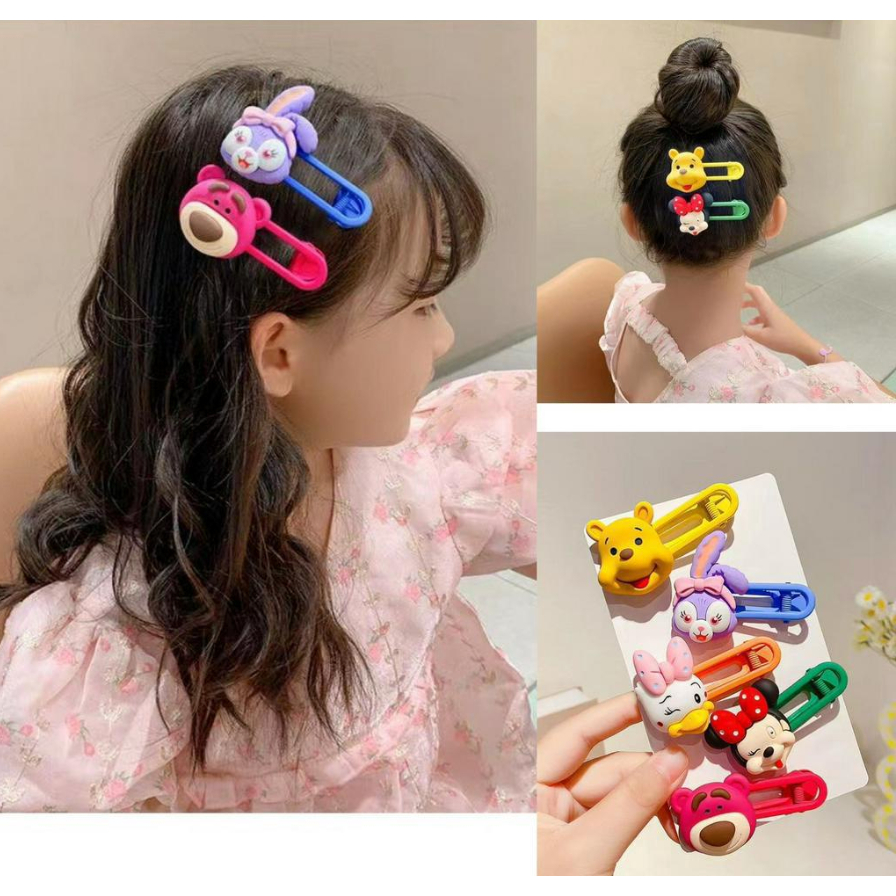 Set 5 kẹp tóc họa tiết mặt thú dễ thương phong cách hàn quốc cho bé