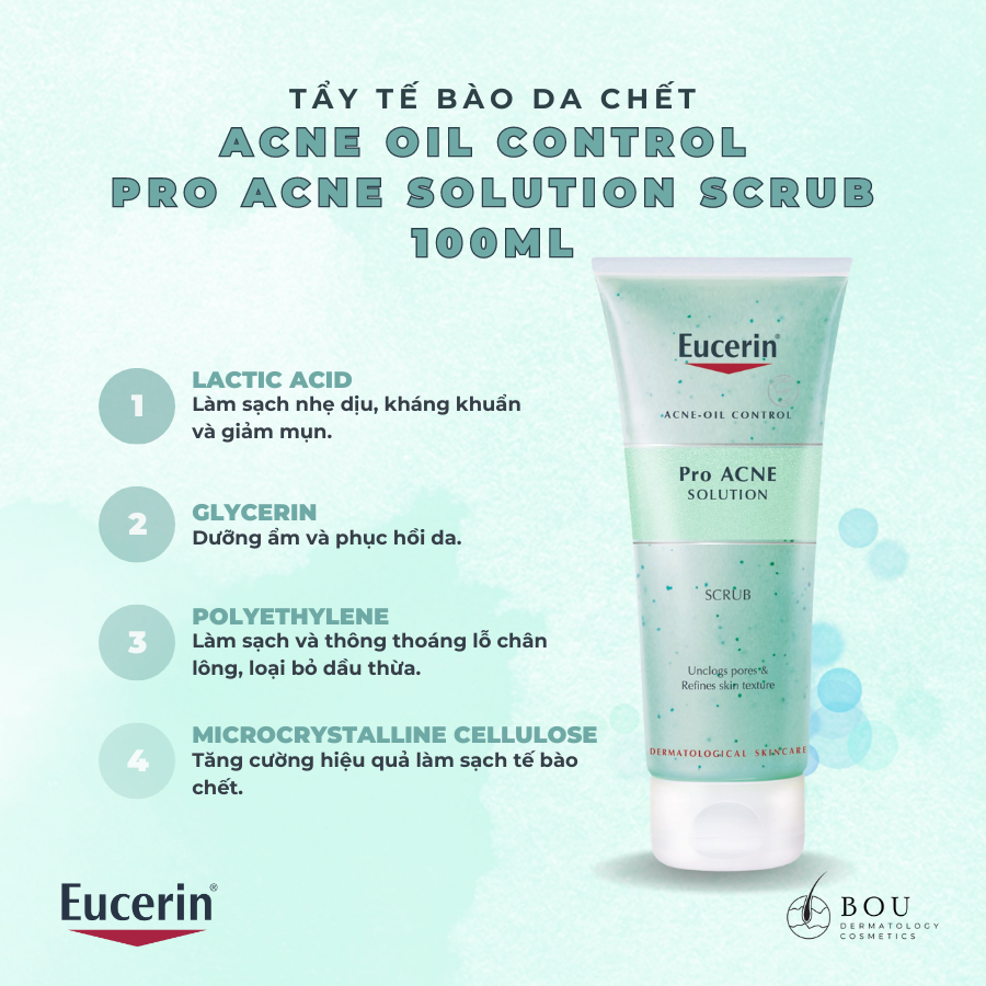 TẨY TẾ BÀO CHẾT EUCERIN ACNE OIL CONTROL PRO ACNE SOLUTION SCRUB 100ML