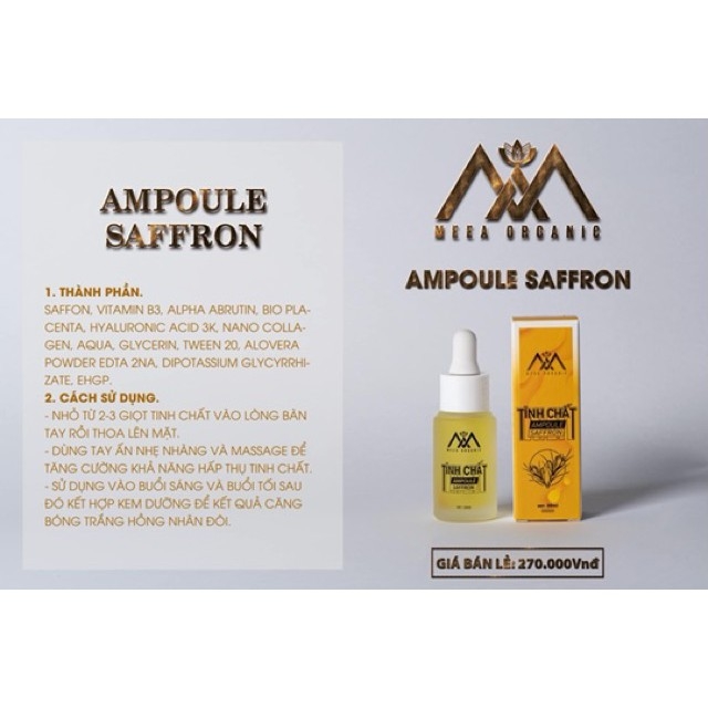 TINH CHẤT AMPOULE SAFFRON COLLAGEN SR CÁ HỒI 20ML