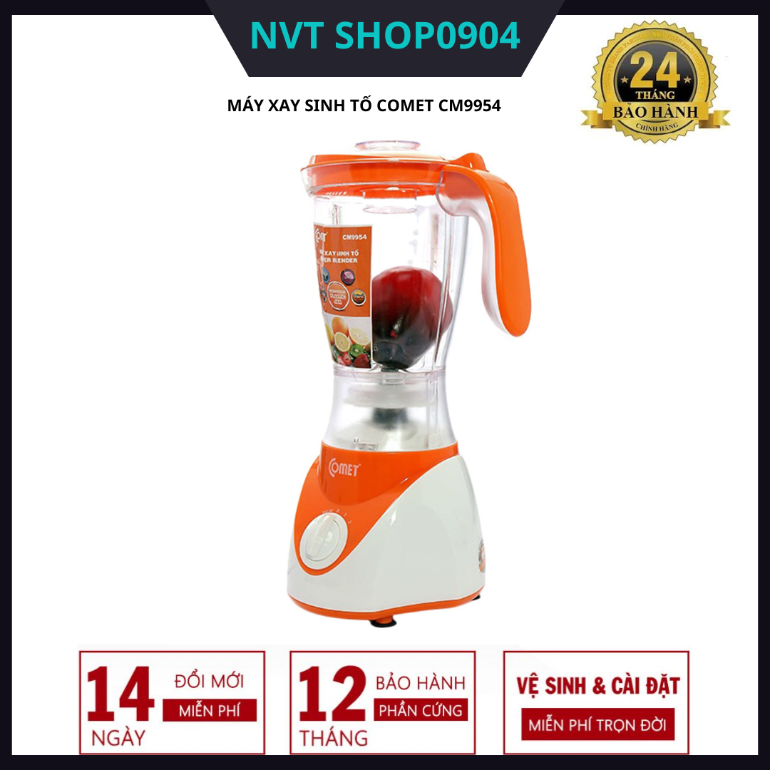 Máy xay sinh tố 2 cối nhựa comet cm9954 - dung tích 1.5l - công suất 350w - bảo hành 12 tháng - hàng chính hãng