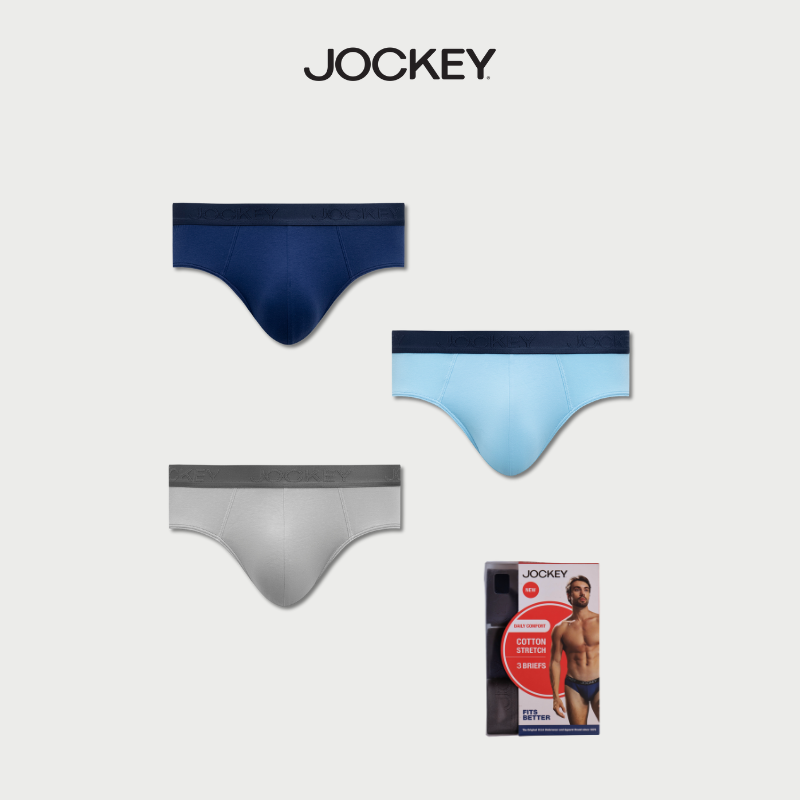 [Clearance Sale] Combo 3 Quần lót Nam Jockey Cotton 4 chiều dáng brief -  J4013