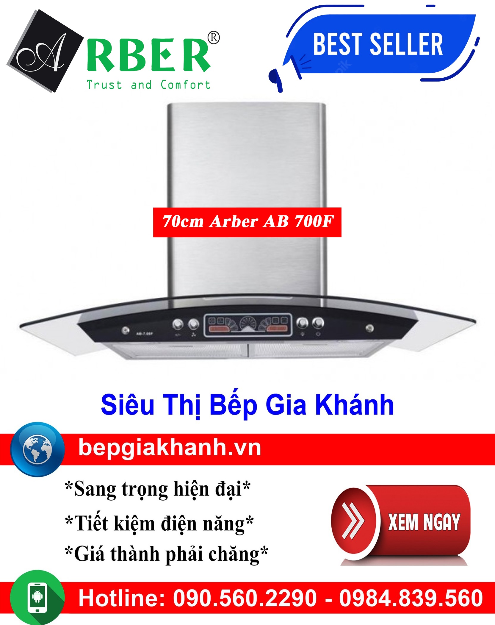 [HCM]Máy hút mùi kính cong 70cm Arber AB 700F, máy hút mùi nhà bếp, máy hút mùi bếp, máy hút mùi kính cong, máy hút mùi canzy, máy hút mùi mini, máy hút mùi âm trần, máy hút mùi electrolux, may hut mui
